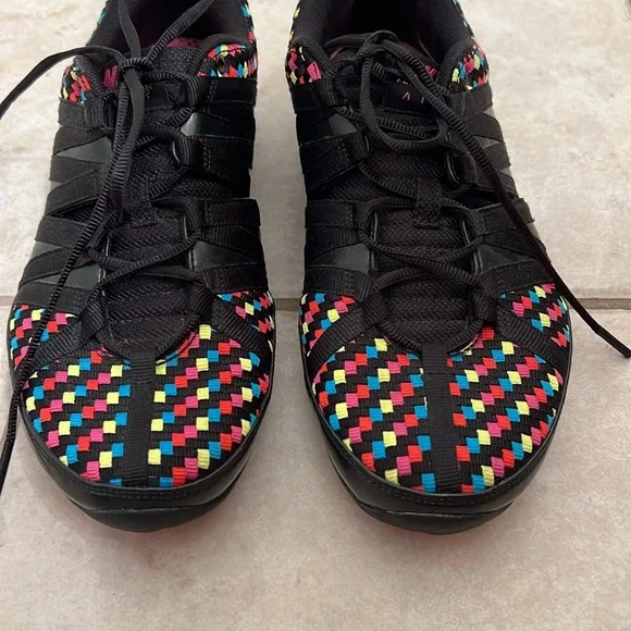 Nike Air Kapelle Womens Black/Pinkfire Rainbow Asymmetrical Weave Sneaker size 8 - Picture 4 of 14